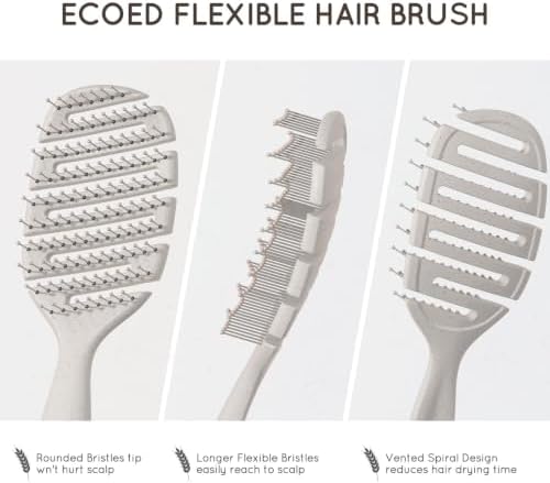 Detangler Hairbrush, Soft Bristle Detangling Brush,Quick Smoothing(Natural) - Image 4