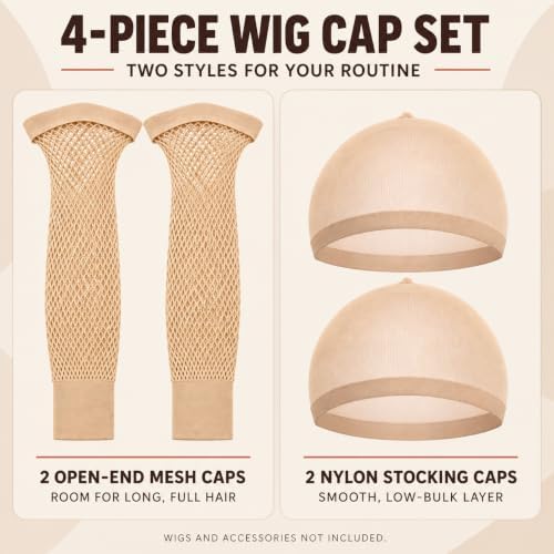 Latex Bald Cap for Adults, Realistic Nude Costume Cap (4PACK) - Image 3