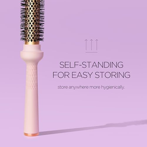 Magic Curling Round Brush (Wavy 1 Inch), Non-electronic, Self-Standing Round Quick Styling Brush, Great Blowout, Ceramic Coated/Ionic Thermal Barrel, Blowout Volume, Wave Styler - Image 4