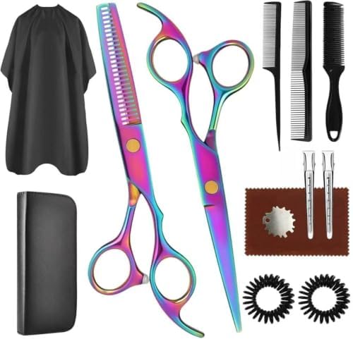 Hair Cutting Scissors Set, 440C Steel Cutting and Thinning Shears by Unknown