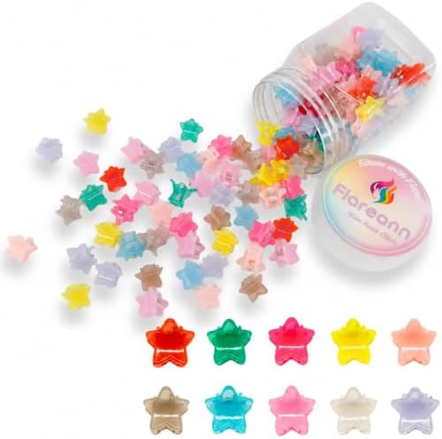 Mini Star Hair Clips for Baby, 100 Pcs Toddler Hair Clips by FLAREANN