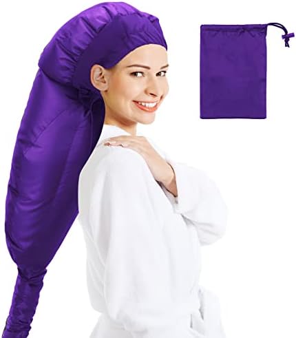 Hair Dryer Bonnet - Upgraded Hooded Hair Dryer with Adjustable Extra Large Hood for Easy Styling, Curling and Deep Conditioning, Includes Free Carrying Case for Portable Hair Drye Cap(Purple) by Frclona