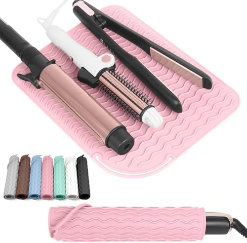 Larger Size Silicone Heat Resistant Mat for Hair Tools(12" x 9") by WRORUNER