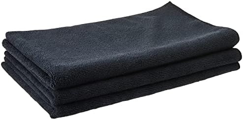 Chemical Guys MIC36103 Workhorse XL Black Professional Grade Microfiber Towel, Rubber/Plastic/Vinyl (Safe for Car Wash, Home Cleaning & Pet Drying Cloths) 24" x 16", Pack of 3 by ChemicalGuys