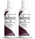 Adore Semi Permanent Hair Color, 079 Burgundy Envy, 4 Fl Oz (2 Pack) by Adore