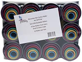 Kleravitex Hair Curler Roller Set/Set of 96 Stackable Rollers / 8 Size Rollers From Extra Small to Extra Large / 12 Rollers per Size - Hairdressing Curlers for Women - Curling Styling Tool - Image 2
