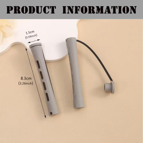 Perm Rods Set for Short Natural Hair 40pcs Gray Plastic Cold Wave Rods Hair Curling Rollers with Steel Pintail Comb Rat Tail DIY Hairdressing Tools（40pcs Gray） - Image 2