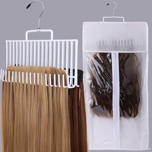 Hair Extension Holder - for Professional Extra Wide Weft Hair Holder Tool Used for Wig Washing, Coloring and Blow-Drying of Weft, Clip-In, Tape-In Hair Extensions (White, Large 1pcs) by KelukeyaBeautyHealth