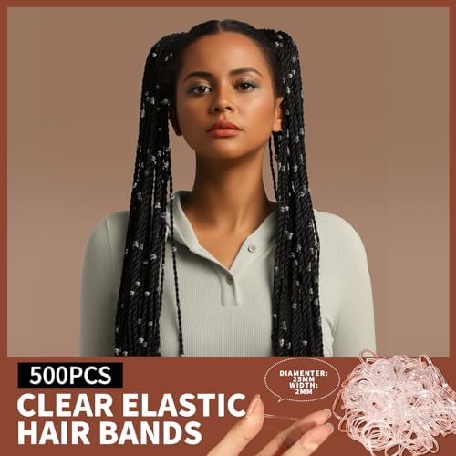 Teenitor Hair Accessories Kit for Woman Girls 500pcs Elastic Hair Bands 30pcs Ponytail Holders, Black Seamless Thick Hair Bands, 40pcs Bobby Pins Black Clear - Image 2