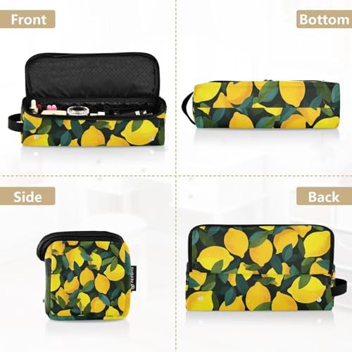 Hair Tools Travel Bag with Heat Resistant Mat 2-in-1 Hot Tools Travel Bag Organizer Flat Curling Iron Travel Case for Straightener Yellow Lemons Black - Image 5