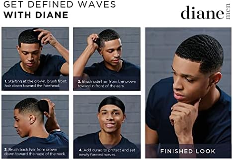 Diane 7-Row Boar Bristle Wave Brush – Soft 100% Boar Bristles for Fine to Medium Hair, 360 Waves, Smoothing & Polishing, Gentle on Scalp, Real Wood Handle, Beard & Mustache Styling (Pack of 2) - Image 6