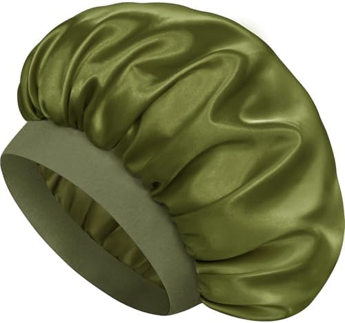 Satin Silk Bonnet for Hair, Double Layer Sleep Cap for Men & Women by Doitory