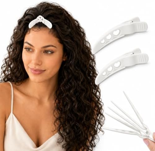 2 Pcs Volume Hair Clips for Roots, Root Clips for Curly Hair Volume, 4-Prong Design No-Crease Hairs Volumizing Clip Comb,DIY Hair Styling Tool for Men & Women(White) by Unknown