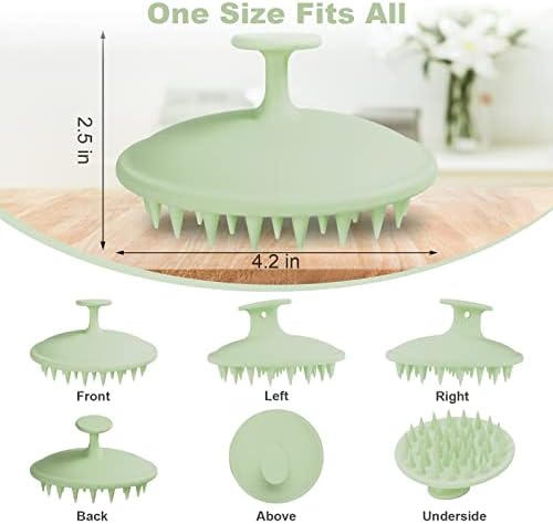 Meartchy Silicone Scalp Massager Shampoo Brush, Scalp Scrubber for Hair Growth (Grass Green) - Image 2