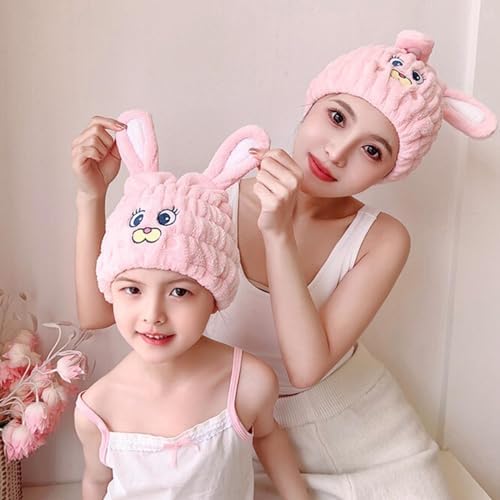 Microfiber Hair Towel Wrap for Kids, Bunny Toddler Quick Drying Cap - Image 5