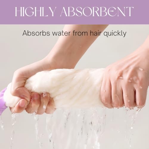 Hair Towel Wrap for Kid, Pink Fox Toddler Dry Head Cap Absorbent Quick - Image 6