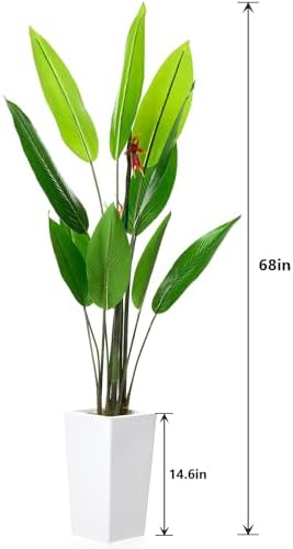 Garvee Artificial Bird of Paradise Plant, 5.7FT Faux Banana Tree in White Tall Planter, Decorative Evergreen Tropical Floor Plant for Living Room, Entryway, Porch, Office - Image 5