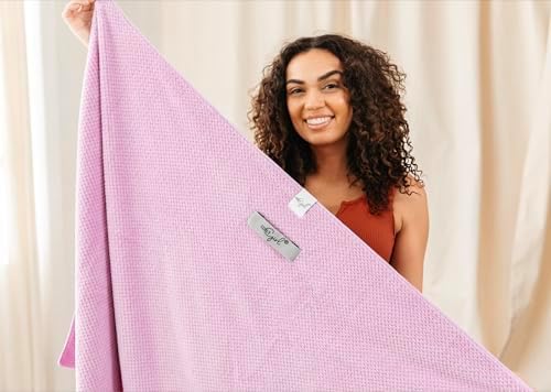 Curly Girl Microfiber Hair Towel Wrap for Women, 41" x 31" Large Quick Dry Hair Towel, Secure Fit with Elastic Strap, Anti-Frizz Hair Plopping Wrap for Long, Thick Hair - Image 7