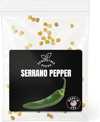SproutMe Serrano Pepper 50 Seeds for Planting, Non-GMO Heirloom Hot Chili by SproutMeSeeds