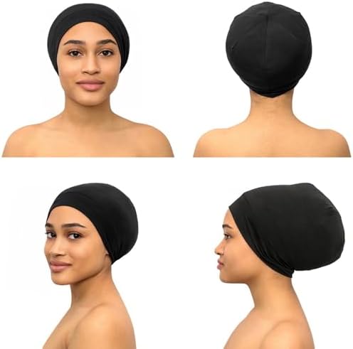 Silk Satin Hair Bonnet for Sleeping - Black Women & Men's Sleep Cap - Image 5