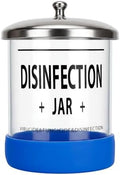 Disinfectant Sterilizer Glass Jar - Capacity 5 Oz Glass with Stainless Steel Lid for Cleaning, Storage & Organization of Manicure Nail Tools & Barber Salon Supplies by IEBARBER