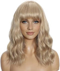 Sebast Pastel Bob Wigs with Bangs for Women Loose Wavy Wig Pastel Wavy Shoulder Length Bob Synthetic Cosplay Wig for Girl Colorful Costume Wigs (Blonde) by Sebast
