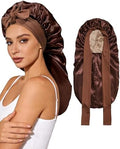 AWAYTR Long Satin Bonnet for Sleeping, Women Two-Tone Reversible Sleep Cap by AWAYTR