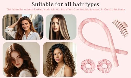 Satin Heatless Hair Curler Set Jumbo Flexi Rods Overnight With 2 Scrunchies - Image 5