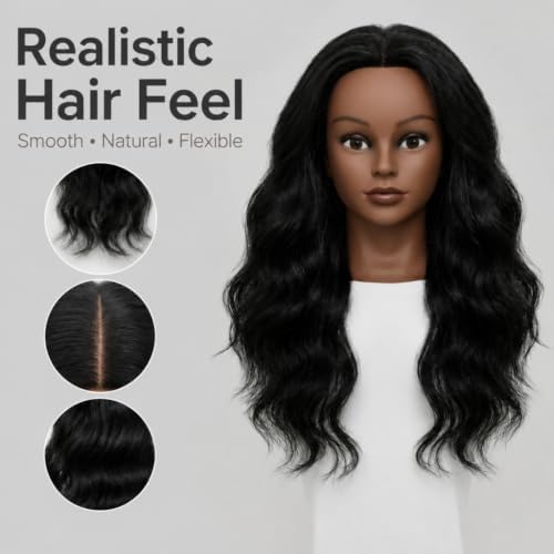 16 Inch 100% Real Human Hair Mannequin Head, Manikin Head with Hair - Image 5