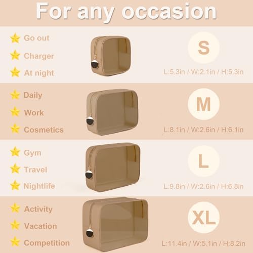 YOPCDJ 4PCS Clear Makeup Bag Set, Waterproof TPU Purse Organizer Pouches, TSA Approved Toiletry Bag, Diaper Bag Organizer Pouch, Travel Organizer Bags for Women and Kids - Image 3