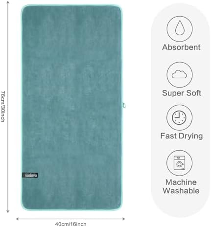 KinHwa Bathroom Hand Towels, Microfiber Face Towels, 16x30 Inch, 2Pack - Image 2