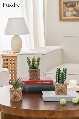 3-Pack Artificial Succulent Plants in Vintage Plastic Pots - Fake Waterproof Succulents Decor for Home, Office, Desk, Shelf - Low Maintenance Indoor Greenery for Bathroom, Living Room, Table Decor - Image 3