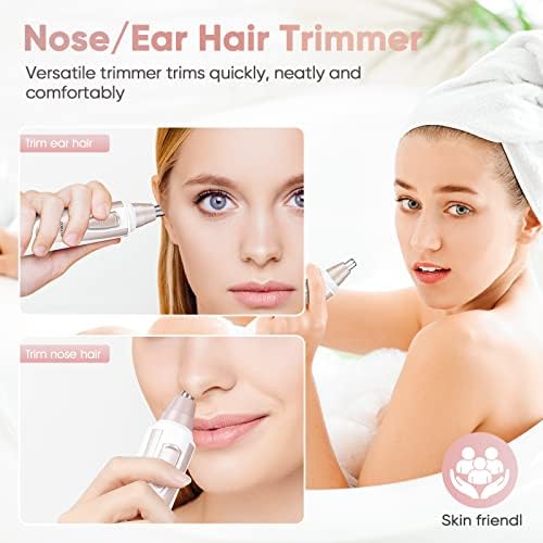 Ear and Nose Hair Trimmer Clipper - 2026 Professional Painless Eyebrow & Facial Hair Trimmer for Men Women, Battery-Operated Trimmer with IPX7 Waterproof, Dual Edge Blades for Easy Cleansing Pink - Image 2