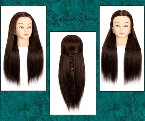 20Inch Real Hair Female Mannequin Head with Stand - Image 4