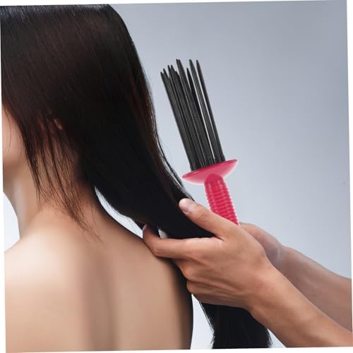 Fluffy Curling Comb for Voluminous Hair Styling Plastic Red - Image 5