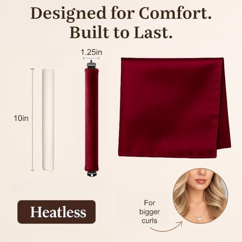 VISOFO Heatless Curls Overnight, Rods for Blowout Look, 3 Set, Ruby - Image 4