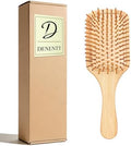 Bamboo Hair Brush for Hair Growth - Soft Bamboo Bristle Scalp Massager by DENENTT