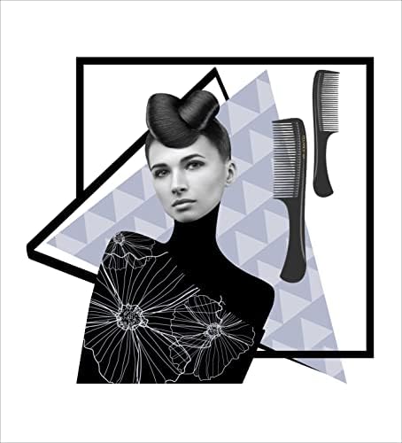 Pegasus 502, 9in Hard Rubber Wide Tooth Handle Comb, Handmade, Seamless, Smooth Edges, Anti Static, Heat and Chemically Resistant, Wet Hair, Everyday Grooming Comb | Peines de goma dura - Black - Image 7