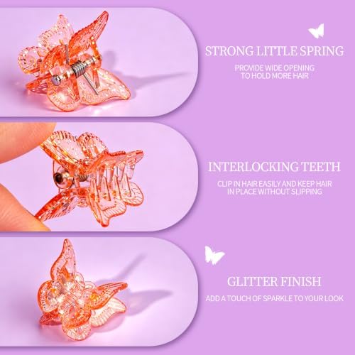 Teenitor Mini Butterfly Hair Clips, Y2K Glitter Butterfly Clips 32Pcs - Image 3