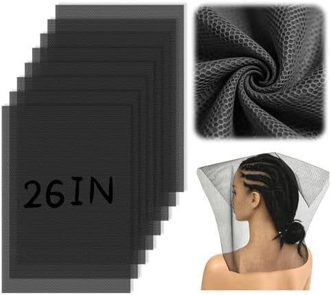 8PCS Black Hair Net 26 x 17.7 Inch Stretch Weaving Nets for Sew in Weave by Unknown