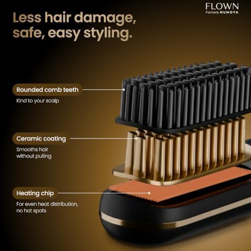 Flown® Original Go Brush MAX - No Damage Heat Brush USB-C Charger (Black) - Image 3