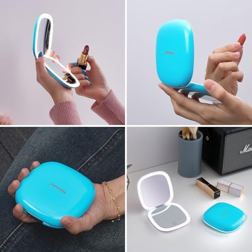 Mocado Compact Mirror with Light-4 Inches Compact 1x/10x Magnifying Mirror - Image 4