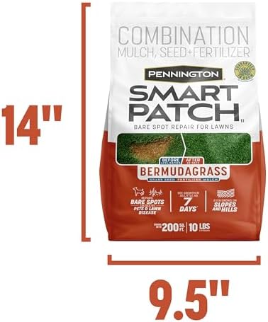 Pennington Smart Patch Bermuda Grass Seed, 10 lb, Bare Spot Repair with Mulch and Fertilizer - Image 6
