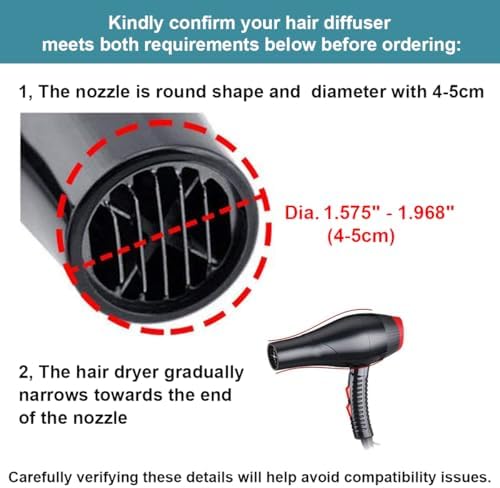 KingKam Collapsible Silicone Hair Diffuser, Fit 1.575-1.968 inch Nozzle - Image 4