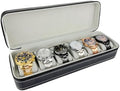 Travel Watch Case 6 Slots Watches Box Storage Holder for Men Women by NeatHouse