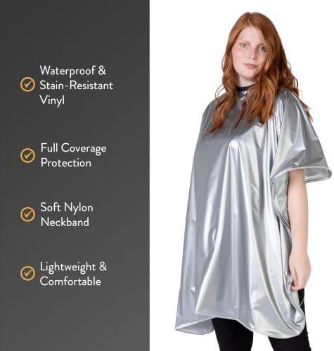 Betty Dain Jumbo Shampoo Cape, 45" W x 54" L, Waterproof & Stain-resistant Vinyl, Touch-and-close Fastener, Machine Washable - Image 3