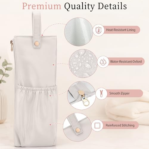 Hot Hair Tools Travel Bag with Heat Resistant Mat, 2-in-1 Hot Tools Organizer for Curling Iron, Flat Iron, Portable Travel Holder & Mat for Women - Image 6