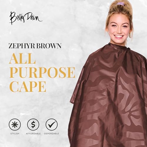 Betty Dain Zephyr Bleach-Proof All Purpose Styling Cape, 45" x 60", Brown - Image 2