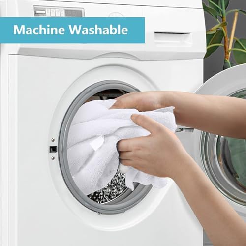 HOMEXCEL White Cleaning Rags 5 Pack, Highly Absorbent Microfiber Cleaning Cloth for Kitchen, Lint Free, Scratch-Free, Reusable Microfiber Towels for House, Window and Glass, Cars, 11.5 X11.5 inch - Image 7