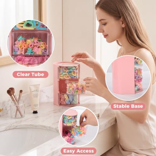 Hair Accessories Organizer with 100 Baby Ties 50 Clips 10 Satin Hair Ties - Image 4